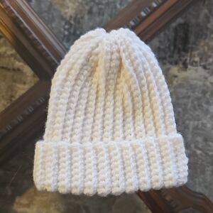 Cozy White Crochet Hat for Newborn